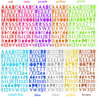 20 hojas de colores números y letras alfabeto etiqueta autoadhesiva PU brillante pegatinas para arte arte tarjetas de felicitación chatarra libros decoración del hogar - Arteztik
