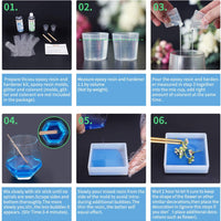Kit de resina epoxi y endurecedor, kit de revestimiento de cristal transparente de 16 onzas para arte, manualidades, vasos, fabricación de joyas, mesas de río, resina de fundición fácil con 4 palos, 2 tazas graduadas, 2 pares de guantes - Arteztik