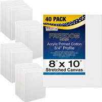 US Art Supply lona elástica sin ácido, de calidad, supervaliosa, de 8 x 10 pulgadas, paquete de 10, yeso de excelente perfil, paquete de supervalor de 10 lonas - Arteztik
