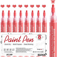 Bolígrafos de pintura acrílica negra – Paquete de 8 rotuladores de pintura negra, bolígrafos de pintura acrílica para pintura de roca, madera, metal, metal, cerámica, graffiti, papel, dibujo, calabazas de plástico, juegos de pintura acrílica a base de agu