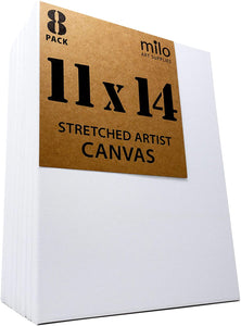 Milo Lienzo de artista estirado | 11.0 x 13.8 in | Paquete de 8 - Arteztik
