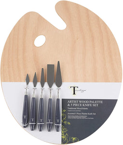 CONDA herramientas de pintura para cuchillos de paleta, mango de madera para cuchillos de metal - Arteztik
