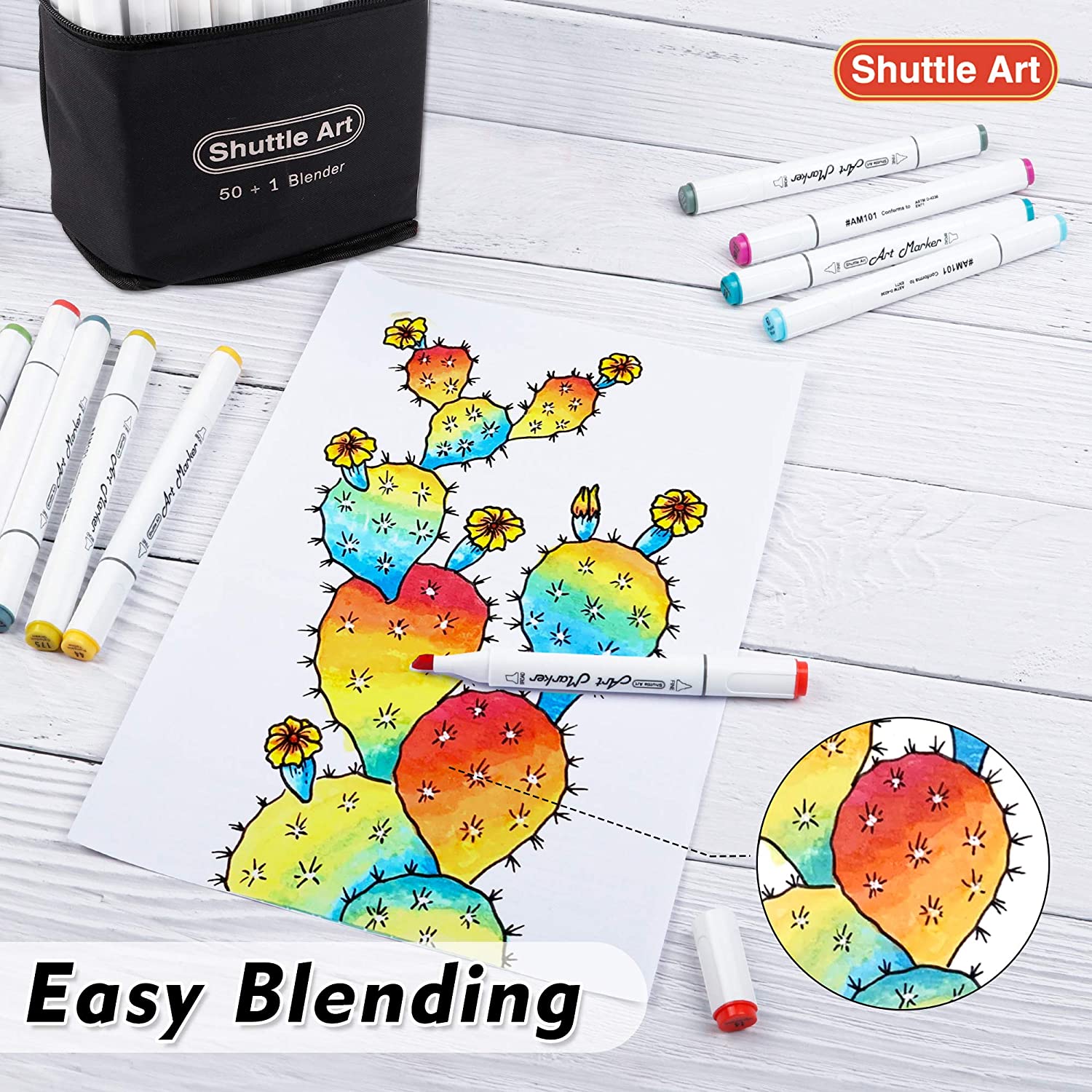 Shuttle Art Rotuladores de doble punta, marcadores artísticos, 30 colores,  bolígrafos de caligrafía de doble punta fina y brocha, perfecto para niños