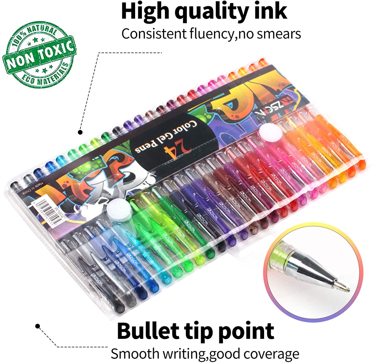 ZSCM 160 Pack Gel Pens Set Art Supplies Adult Coloring Books Include 88  Glitter Neon Metallic Marker 72 Fine Tip Fineliner Pens