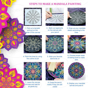 GORNORVA 33 piezas Mandala Dotting Herramientas Stencil Mandala Painting Tool Kits Cepillos bandeja de pintura pinceles para Rock Painting Coloring Drawing y Drafting Art Supplies - Arteztik