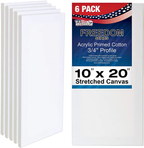 US Art suministro gratuito 14 x 18 inch ácido calidad profesional Perfil lona 6-Pack – 3/4 12 onza PRIMED Gesso – (1 Full Caso de 6 Individuales Lienzos) - Arteztik