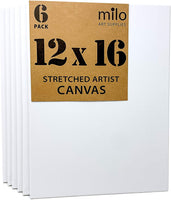 Milo Lienzo de artista estirado, 12.0 x 16.0 in, paquete de 6 - Arteztik
