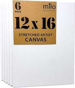 Milo Lienzo de artista estirado, 12.0 x 16.0 in, paquete de 6 - Arteztik