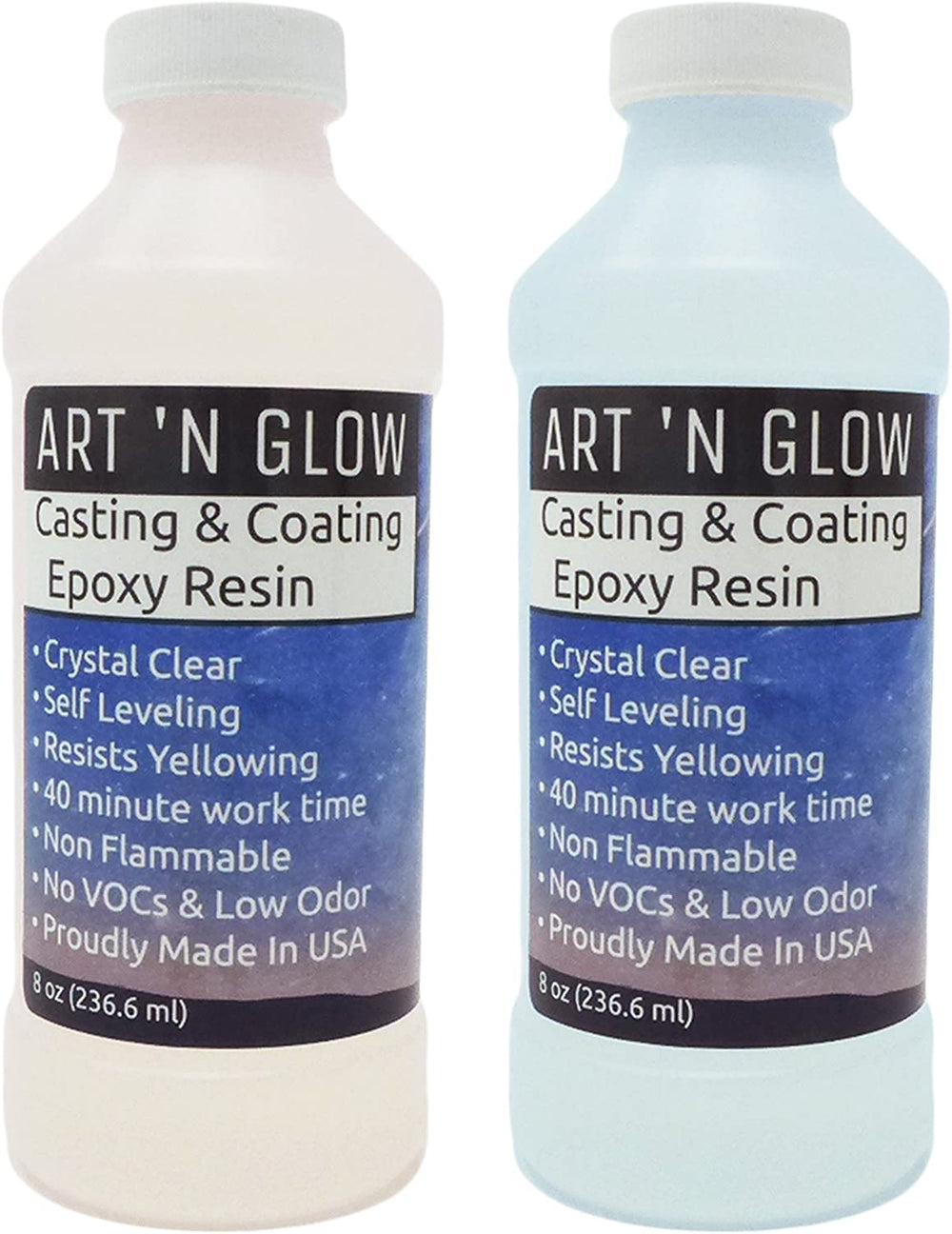 Art 'N Glow resina epoxi transparente de fundición y recubrimiento, kit de 16 onzas - Arteztik