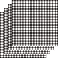 Vinilo a cuadros de búfalo blanco y negro, hojas de vinilo impresas, vinilo a cuadros, rojo negro, paquete de 3.9 – 11.8 in x 30 cm (blanco/negro/rojo/negro) - Arteztik