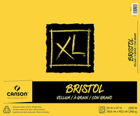 Canson XL Series Bristol - Bloc de papel de vitela para lápiz, acabado de vitela, plegable, 100 libras, 9 x 12 pulgadas, blanco brillante, 25 hojas - Arteztik

