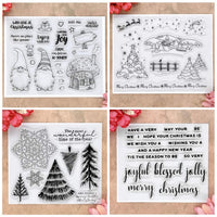 Kwan Crafts 4 hojas diferentes estilo árbol de Navidad Santa claro sellos para hacer tarjetas decoración y bricolaje Scrapbooking - Arteztik