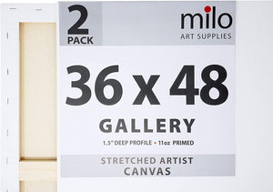 Milo Pro - Lienzo para artista, 35.8 x 48.0 in, 2 unidades, perfil de galería de 1.5 in - Arteztik