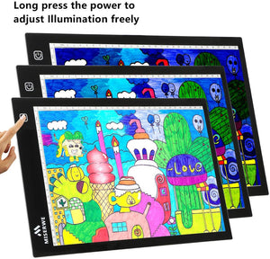 Miserw A4 mesa de luz 0.157 in ultra delgada LED caja de luz Artcraft Tracing pad para dibujar, animación Stencilling X-rayViewing - Arteztik