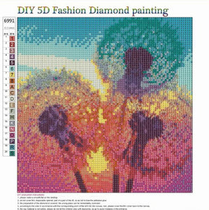 MXJSUA - Kit de pintura de diamante 5D por número, taladro completo, con diamantes de imitación, para decoración de pared del hogar, dientes de león 12.0 x 12.0 in - Arteztik