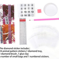 Sinceroduct - Juego de 24 pegatinas de pintura con diamantes 5D para niños, para principiantes, pintura digital con diamantes - Arteztik