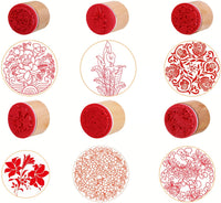 Decora - 6 sellos de goma de madera con diseño de copo de nieve para tarjetas, álbumes de recortes y manualidades - Arteztik
