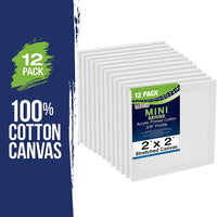 US Art Supply lienzo estirado profesional de 2.0 x 2.0 in (1 paquete de 12 mini lienzos) - Arteztik