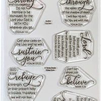 Sello simplemente transparente con sellos Fear Not encourage Words Christian Religious de 4.0 x 6.0 in – 8 piezas - Arteztik