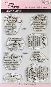 Sello simplemente transparente con sellos Fear Not encourage Words Christian Religious de 4.0 x 6.0 in – 8 piezas - Arteztik