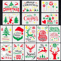 Plantillas de pintura huecas de Navidad Onlyoung – 16 plantillas reutilizables de plástico para dibujar pintura en aerosol, incluyendo árbol de Navidad, Papá Noel y reno (7 x 10.25 pulgadas) - Arteztik
