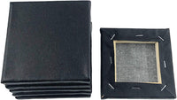 SL Artesanía Negro Mini lona 4 x 4 inch (1 Pack de 6 mini lienzos) - Arteztik
