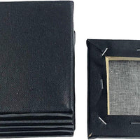 SL Artesanía Negro Mini lona 4 x 4 inch (1 Pack de 6 mini lienzos) - Arteztik