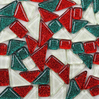 Azulejos de mosaico de colores mixtos, mosaico de cristal brillante, piezas de cristal surtidas cuadradas y triangulares con purpurina, azulejos de mosaico de cristal para decoración del hogar o manualidades, 7.05 oz - Arteztik
