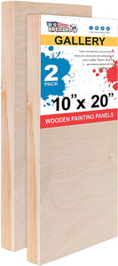 U.S. Art Supply - Tableros de madera de abedul para verter, 4 x 12 pulgadas, galería, 1 – 1/2 pulgadas de profundidad, cuna (paquete de 4) – Lienzo de pared de madera de profundidad de artista – Pintura para manualidades mixtas, acrílico, aceite, encausta - Arteztik