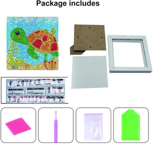 ParNarZar - Kit de pintura de diamante 3D para niños, principiantes, kit de manualidades para niñas con marco de 5.9 x 5.9 in - Arteztik