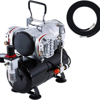 Master Airbrush 1/5 HP Cool Runner II Dual Fan Tank Air Compressor Kit Model TC-326T - Professional Single-Piston with 2 Cooling Fans, Runs Longer Without Overheating - Regulator Water Trap, Holder - Arteztik