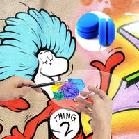MotBach - Esponja de pintura azul de doble cara para pintura circular, esponjas de acuarela para pintura, manualidades artísticas, 2 unidades - Arteztik