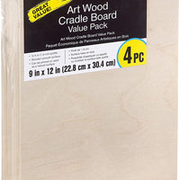 Darice TCDRCWP9X12 Studio 71 Tabla de cunas, 9.0 x 12.0 in, 4 paquetes de paneles de madera - Arteztik