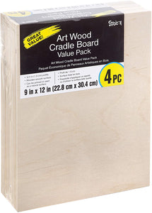 Darice TCDRCWP9X12 Studio 71 Tabla de cunas, 9.0 x 12.0 in, 4 paquetes de paneles de madera - Arteztik