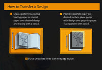 Papel de transferencia de grafito (25 hojas 9 pulgadas x 13 pulgadas) para diseños en madera, papel, y otras superficie, por MyArtscape™. - Arteztik
