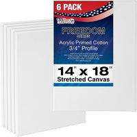 US Art suministro gratuito 14 x 18 inch ácido calidad profesional Perfil lona 6-Pack – 3/4 12 onza PRIMED Gesso – (1 Full Caso de 6 Individuales Lienzos) - Arteztik
