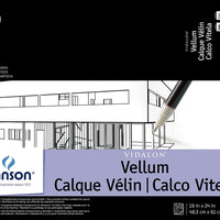 Canson Artist Series Vidalon - Bloc de papel de vitela translúcido y libre de ácido para lápiz, tinta y marcadores, plegable, 55 libras, 19 x 24 pulgadas, 50 hojas - Arteztik