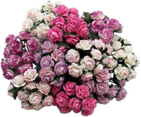 100 piezas de mini rosas de color variado de flores de morera 0.394 in álbumes de recortes de boda muñeca casa suministros de tarjeta - Arteztik
