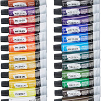 MEEDEN - Juego de 24 colores vibrantes en tubos (24 x 0.4 fl oz), pigmentos ricos, vibrantes, no tóxicos para estudiantes, principiantes, pintores aficionados y más - Arteztik