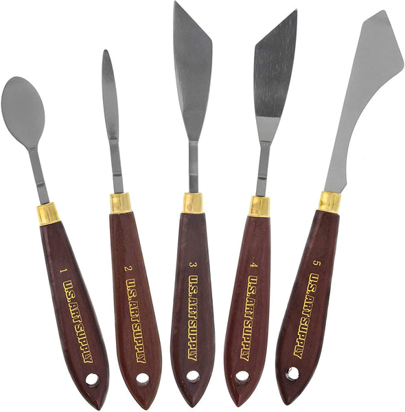 U.S. Art Supply - Juego de 5 cuchillos de paleta de metal surtidos - Arteztik