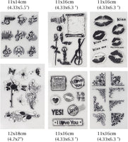 honbay 6 hojas diferentes estilo Pretty patrones silicona transparente tarjeta de sellos para decoración y álbumes de recortes - Arteztik
