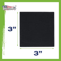 US Art Supply - Lienzo decorativo (3.0 x 3.0 in, 12 unidades), color negro - Arteztik