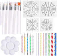 33 piezas Mandala Dotting Tools Kit de bolígrafo para pintura de uñas, patrón de relieve, manualidades, lienzo y dibujo - Arteztik
