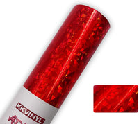 KKVINYL Rollo de vinilo adhesivo permanente holográfico brillante para manualidades de plata por 12 pulgadas x 48 pulgadas, funciona con Cricut y otros cortadores (rojo, 12 pulgadas x 48 pulgadas) - Arteztik
