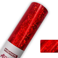 KKVINYL Rollo de vinilo adhesivo permanente holográfico brillante para manualidades de plata por 12 pulgadas x 48 pulgadas, funciona con Cricut y otros cortadores (rojo, 12 pulgadas x 48 pulgadas) - Arteztik