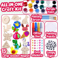 GoodyKing suministros para manualidades y artes para niños – Kit de pintura de creatividad para decorar tu propio imán de madera para niños de 3 4 5 6 años de edad, bricolaje, regalo de cumpleaños, actividad familiar, proyecto de cumpleaños, regalo de cum - Arteztik

