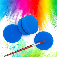 Paquete de 3 esponjas de pintura, aplicador de esponja de pintura de Cadeya, completo con bolsa de almacenamiento de malla para colgar, esponjas de pintura circulares azules de 3.0 in para niños - Arteztik
