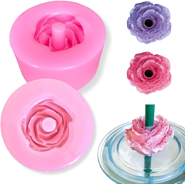 Molde de silicona para decoración de paja de rosas para resina epoxi (2 unidades) - Arteztik