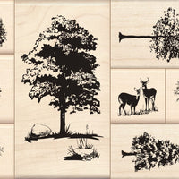 Inkadinkado Árboles de madera sello - Arteztik