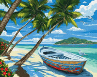 KOSE Paint by Numbers for Adults Beginner & Kids,DIY Oil Painting Kit on Canvas with Paintbrushes and Acrylic Pigment, Arts Craft for Home Wall Decor-16"W X 20"L Beach Hawaii - Arteztik
